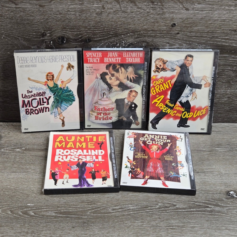 Warner Bros Comedy 5 DVD Lot Auntie Mame Father the Bride Arsenic Old Lace NEW